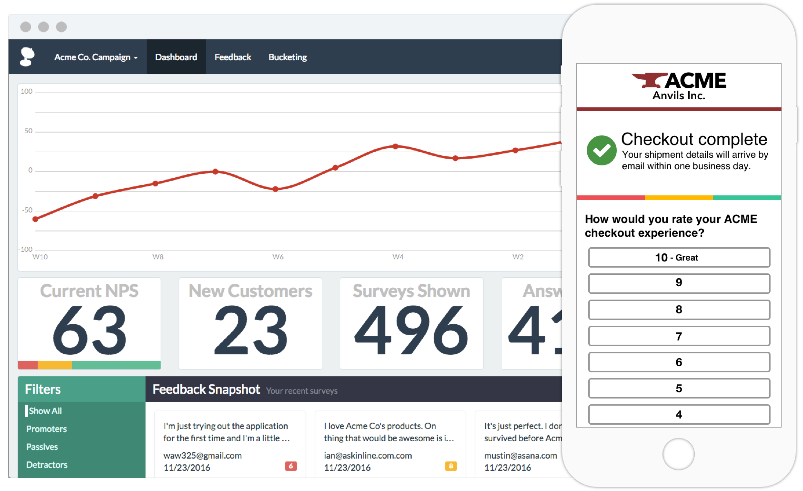 Ask Inline mobile survey and data dashboard